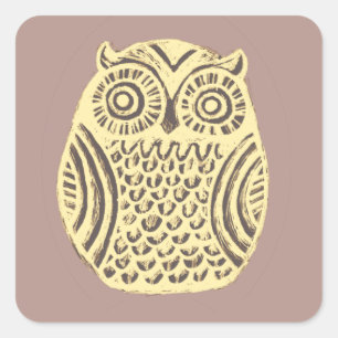 Yellow Owl sticker Blad