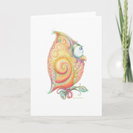 Yellow Owl-Wenskaart Kaart