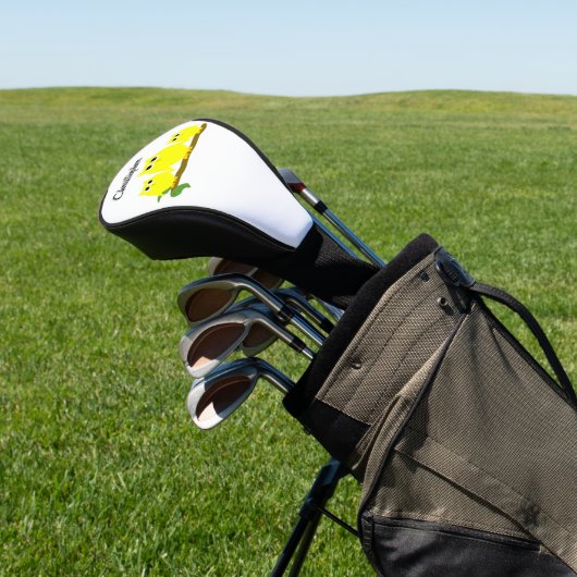 Yellow Owls Design Gepersonaliseerd Golfheadcover (Insitu)