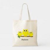 Yellow Owls Design Gepersonaliseerd Tote Bag (Achterkant)