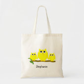 Yellow Owls Design Gepersonaliseerd Tote Bag (Voorkant)