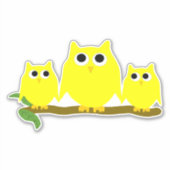Yellow Owls Design Sticker (Voorkant)