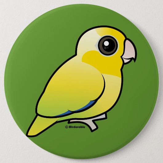Yellow Pacific Parrotlet Ronde Button 6,0 Cm (Voorkant)