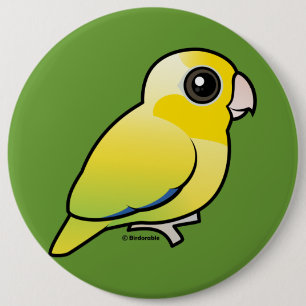 Yellow Pacific Parrotlet Ronde Button 6,0 Cm