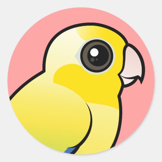 Yellow Pacific Parrotlet Ronde Sticker (Voorkant)