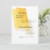 Yellow Paint Swash Modern Vrijgezellenfeest Kaart (Staand voorkant)