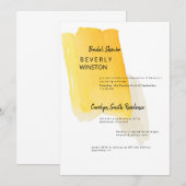 Yellow Paint Swash Modern Vrijgezellenfeest Kaart (Voorkant / Achterkant)