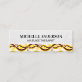 Yellow Paisley Pattern Mini Visitekaartje (Voorkant)