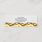 Yellow Paisley Pattern Mini Visitekaartje (Achterkant)