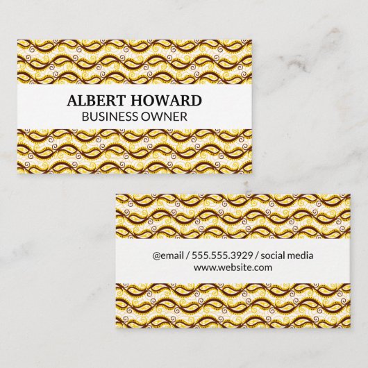 Yellow Paisley Pattern Visitekaartje (Voorkant / Achterkant)