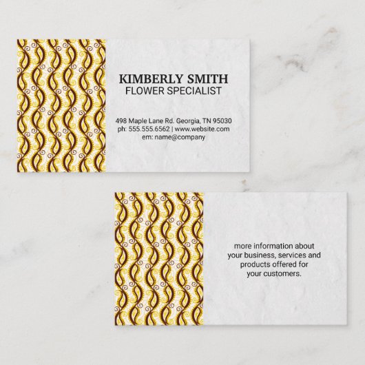 Yellow Paisley Pattern Visitekaartje (Voorkant / Achterkant)