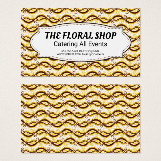 Yellow Paisley Pattern Visitekaartje (Voorkant /achterkant)