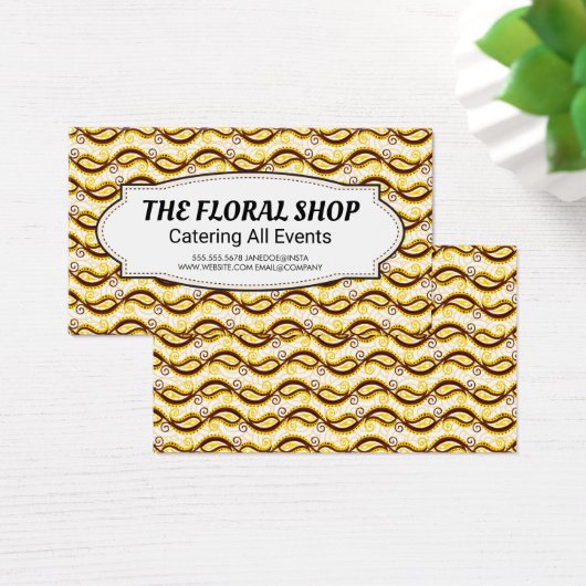 Yellow Paisley Pattern Visitekaartje (Bureau)