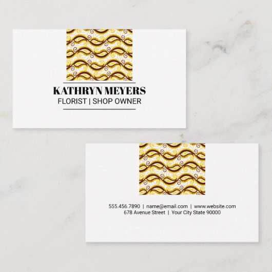 Yellow Paisley Pattern Visitekaartje (Voorkant / Achterkant)