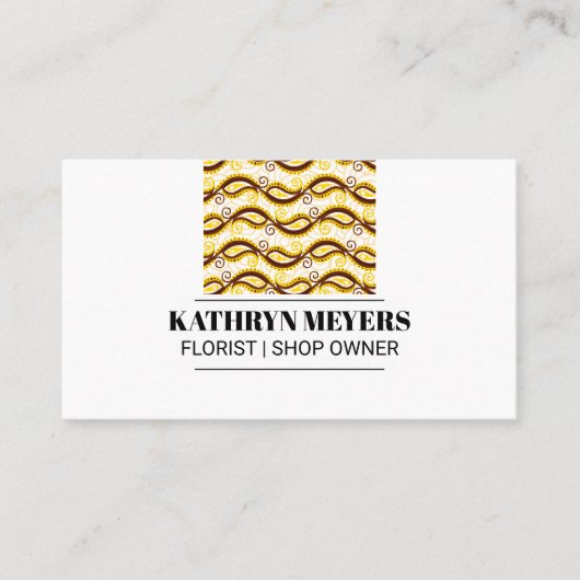 Yellow Paisley Pattern Visitekaartje (Voorkant)