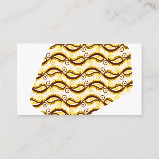 Yellow Paisley Pattern Visitekaartje (Achterkant)