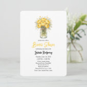 Yellow Palette Ranunculus Mason Jar Bridal Shower Kaart (Staand voorkant)