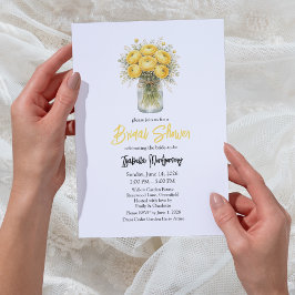 Yellow Palette Ranunculus Mason Jar Bridal Shower Kaart