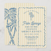 Yellow Palm Spring Pastel Beach Cabana Baby shower Kaart (Voorkant / Achterkant)