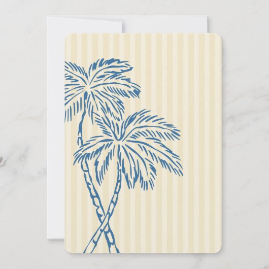 Yellow Palm Spring Pastel Beach Cabana Baby shower Kaart (Achterkant)
