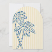 Yellow Palm Spring Pastel Beach Cabana Baby shower Kaart (Achterkant)