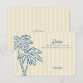 Yellow Palm Springs Pastel Beach Details Invoegen Informatiekaartje (Voorkant / Achterkant)