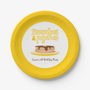Yellow Pancakes and Pajamas Birthday Party Papieren Bordje