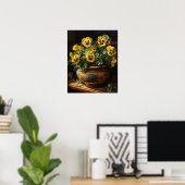 Yellow Pansy Flowers Art Print Poster (Thuiskantoor)