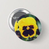 Yellow Pansy Ronde Button 5,7 Cm (Voorkant /achterkant)