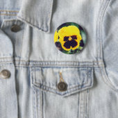 Yellow Pansy Ronde Button 5,7 Cm (In situ)