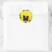 Yellow Pansy Ronde Sticker (Tas)