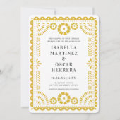 Yellow Papel Picado Geïnspireerde uitnodiging tot  (Voorkant)