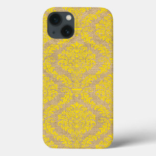 Yellow Parisian Moods Damask iPhone 13 Hoesje