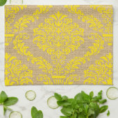 Yellow Parisian Moods Damask Theedoek (Gevouwen)