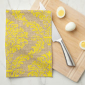 Yellow Parisian Moods Damask Theedoek (Quarter Fold)