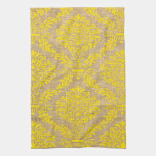 Yellow Parisian Moods Damask Theedoek