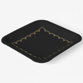 Yellow Pattern Zwart Vierkant Papier Bord (Gebogen)