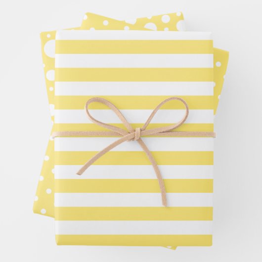 Yellow Patterns Wrapping Paper Sheet Set (In situ)