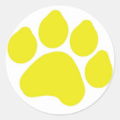 Yellow Paw Print Sticker (Voorkant)