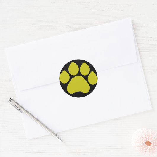 Yellow Paw Print Sticker (Envelop)