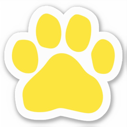 Yellow Paw Print Sticker (Voorkant)