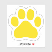 Yellow Paw Print Sticker (Vel)