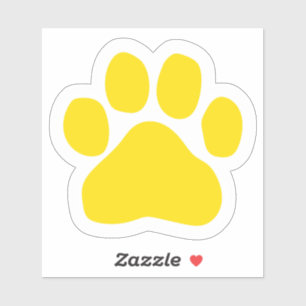 Yellow Paw Print Sticker