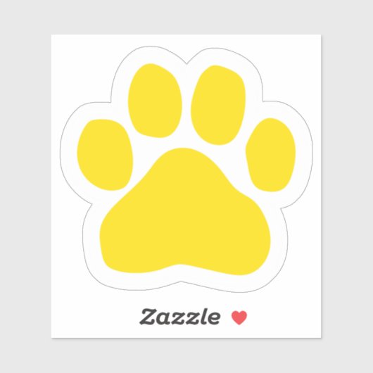 Yellow Paw Print Sticker (Vel)