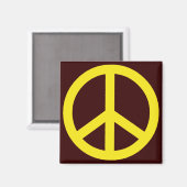 Yellow Peace Sign Magneet (Voorkant / Achterkant)