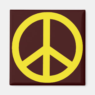Yellow Peace Sign Magneet