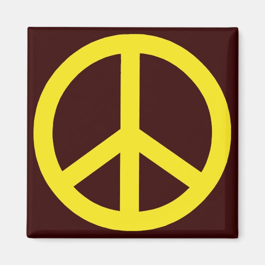 Yellow Peace Sign Magneet (Voorkant)