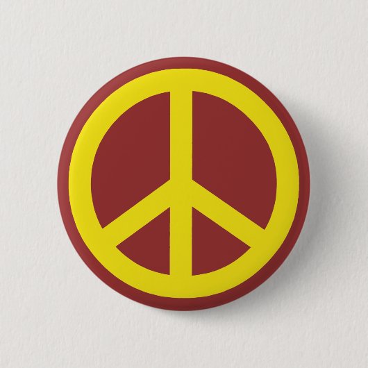 Yellow Peace Sign Ronde Button 5,7 Cm (Voorkant)