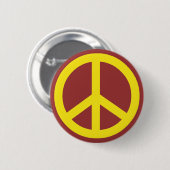 Yellow Peace Sign Ronde Button 5,7 Cm (Voorkant /achterkant)