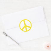Yellow Peace Sign Ronde Sticker (Envelop)